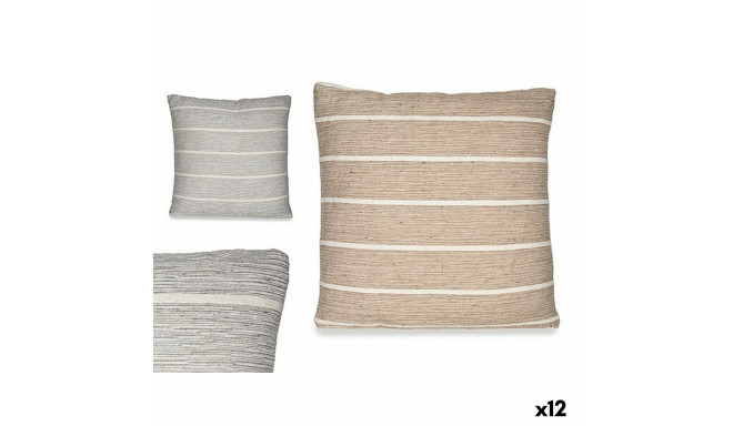 Cushion Stripes Brown Grey 45 x 12 x 45 cm (12 Units)