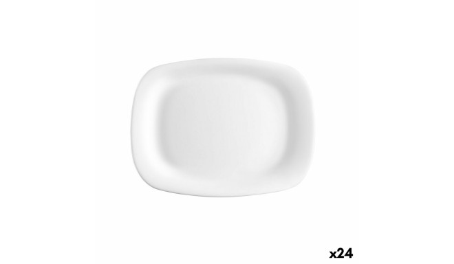 Serving Platter Bormioli Rocco Parma Rectangular White Glass (18 x 21 cm) (24 Units)