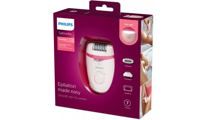 Philips Satinelle Essential BRE285/00 różowy