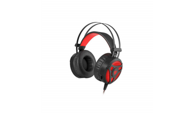 Headphones with Microphone Genesis NEON 360 Red Black