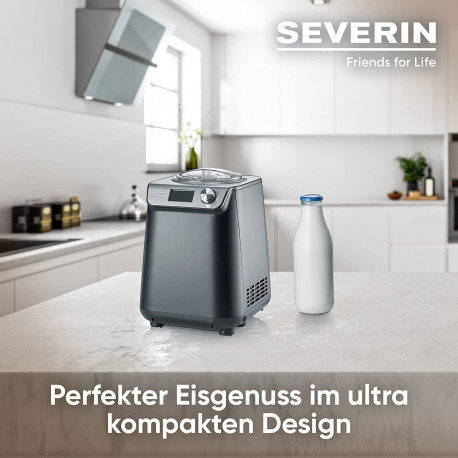 Severin compact ice cream machine & yoghurt maker EZ 7407 (black (matt) / silver)
