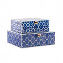 Ehteaegas DKD Home Decor Sinine Puit Meresinine (24 x 20 x 8 cm) (2 Ühikut)
