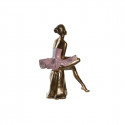 Decorative Figure DKD Home Decor Pink White Resin Ballet Dancer Modern (2 Units) (15 x 10 x 19 cm)