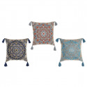 Cushion DKD Home Decor Orange Sky blue Navy Blue Mandala (40 x 10 x 40 cm) (3 Units)