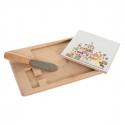 Appetizer Set DKD Home Decor Natural Red Multicolour Stoneware House Cottage (21,5 x 11,8 x 1,5 cm)