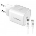 CELLY USB-C 20W+LIGHTNING CABLE WHITE