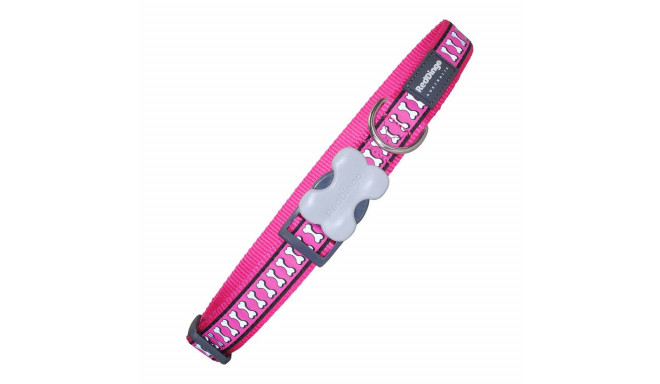 Dog collar Red Dingo Reflective Bones Fuchsia (1,5 x 24-36 cm)
