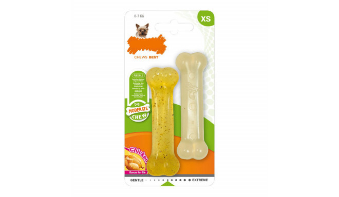 Dog chewing toy Nylabone Moderate Chew Twin Thermoplastic Chicken XS (2 pcs)