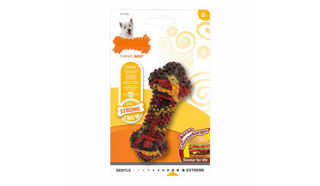 Dog chewing toy Nylabone Strong Chew Bacon Cheese Hamburger Rubber Size S