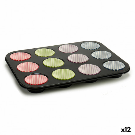 Muffinipann Kinvara 55011 Mitmevärviline 7 x 7 x 3 cm 35 x 3 x 26,5 cm Küpsetusplaat (12 Ühikut)