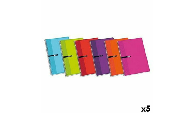 Notebook ENRI Multicolour Din A4 80 Sheets (5 Units)