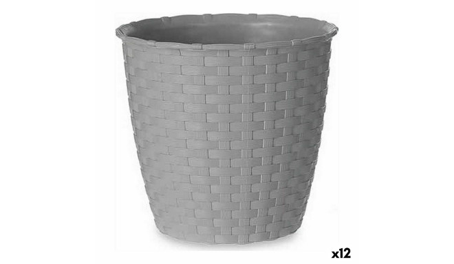 Plant pot Stefanplast 73806 73806 Grey Plastic 14 x 13 x 14 cm (12 Units)