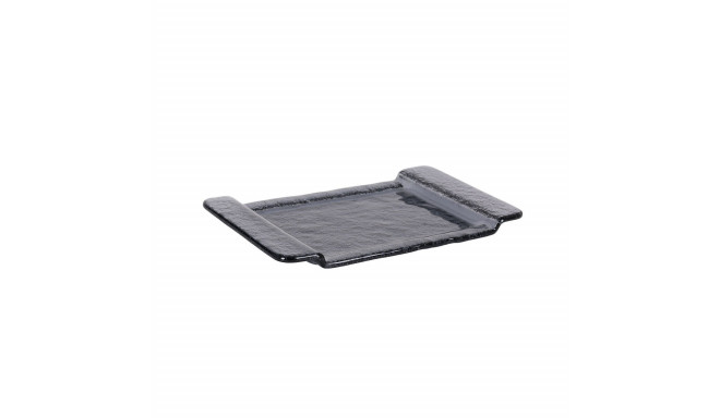 Tray Inde Black Glass 26,5 x 16 cm