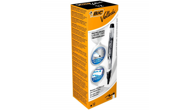 Marker pen/felt-tip pen Bic Velleda Black (12 Pieces)