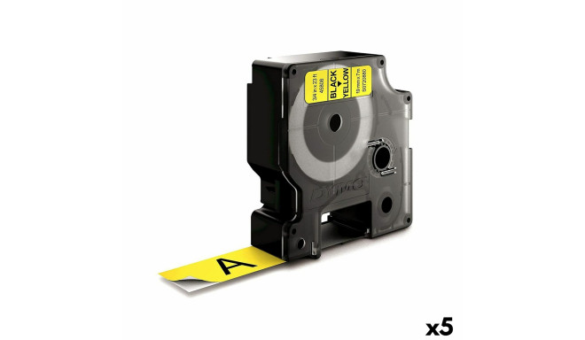 Lamineeritud Lint Sildimasinatele Dymo D1-19 45808 LabelManager™ Must Kollane (5 Ühikut)