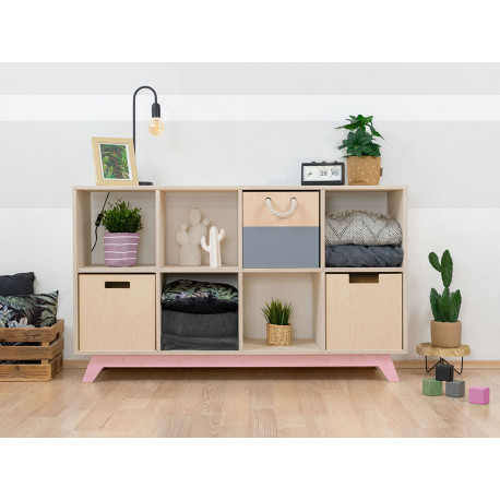 Riiul Naboksy 2x4, naturaalne/roosa