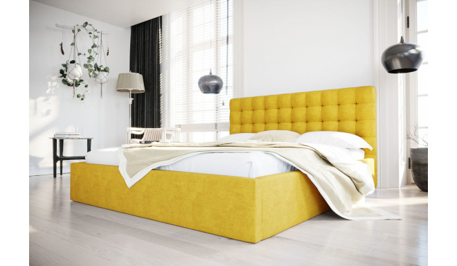 Pesukastiga voodi LOFT 180x200, kollane