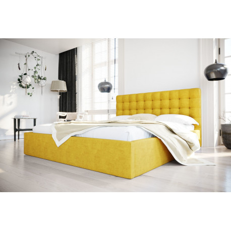 Pesukastiga voodi LOFT 160x200, kollane