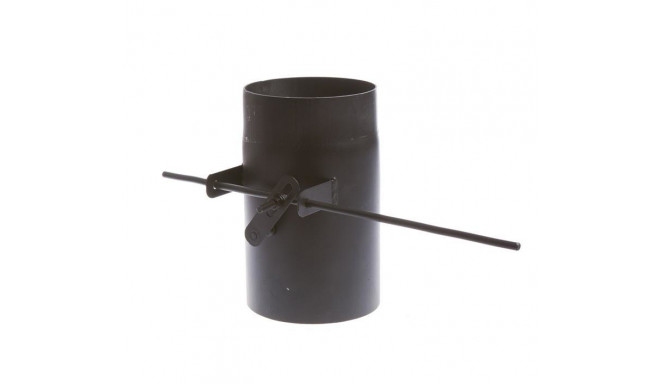 FLUE D160/2MM 0.25M BLACK WTH FLAP