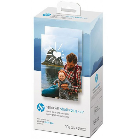 HP fotopaber + tindikassett Sprocket Studio Plus 4x6" 108 lehte