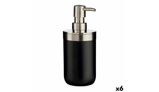 Soap Dispenser Silver Black Stainless steel Plastic (350 ml) (6 Units)