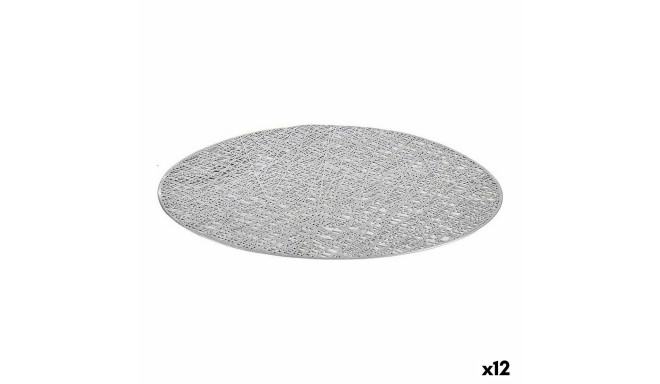 Table Mat Kinvara AR2103272 AR2103272 Silver Plastic 30 % Polyester Ø 38 cm 38 x 0,01 x 38 cm (12 Un