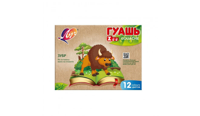 Луч гуашь, ZOO, 15 мл, 12 цветов
