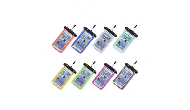 Waterproof bag for mobile phone with plastic closing orange