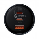 Baseus car charger QC 5 PD 160W 1x USB 2x USB-C black + cable USB-C - USB-C