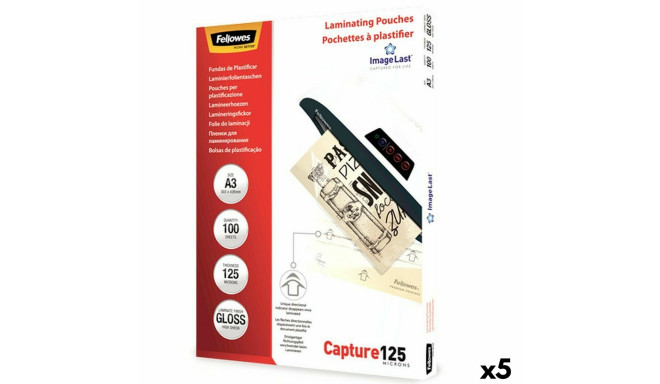 Laminating Pouches Fellowes 100  Tükid, osad Läbipaistev A3 (5 Ühikut)