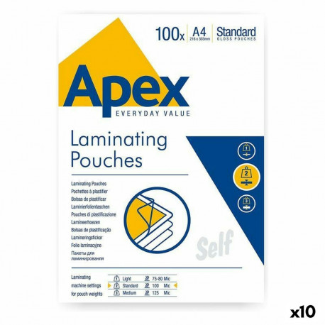 Laminating Pouches Fellowes 100 Tükid, osad Läbipaistev A4 (10 Ühikut)