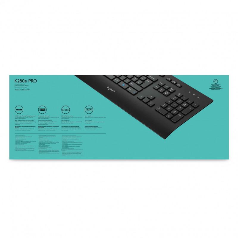 US Photopoint K280e Keyboards - Logitech Corded - QWERTY Layout USB