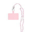 CRYSTAL DIAMOND pendant for the phone / cord length 74cm (37cm in the loop) / on neck - lite pink