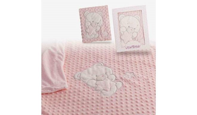 Baby blanket Bear Pink Embroidery Double