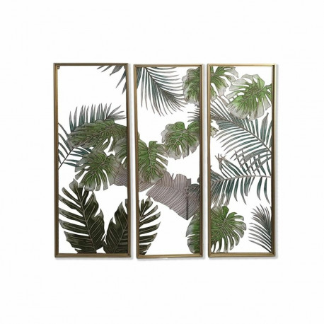 Kangas DKD Home Decor 3 Tükid, osad Troopiline Taime leht (122 x 3 x 122 cm)