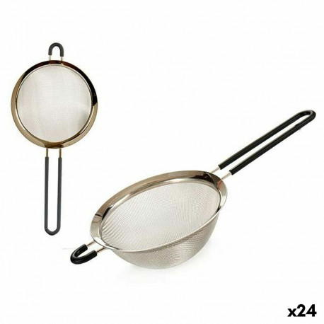 Strainer Kinvara 54153 54153 Black Grey Silicone Stainless steel Ø 18 cm 17,8 x 7 x 36,5 cm (24 Unit