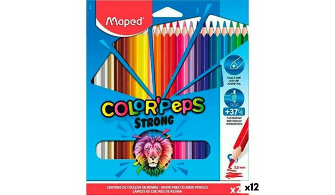 Krāsainie zīmuļi Maped Color' Peps Strong Daudzkrāsains 24 Daudzums (12 gb.)