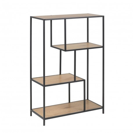 Riiul SEAFORD 77x35xH114cm, metsik tamm, mööbliplaat, metall