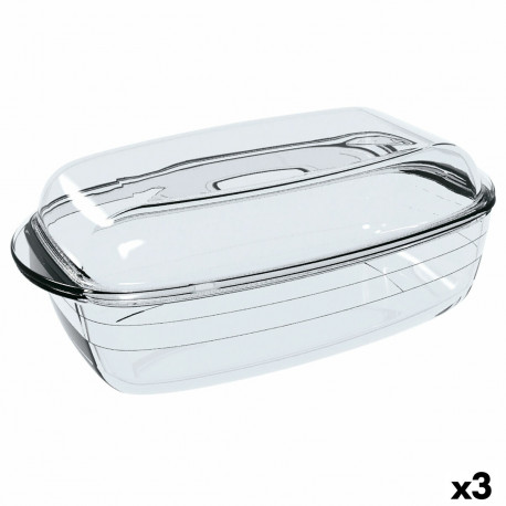 Ahjuvorm Ô Cuisine Ristkülikukujuline Kaanega 37,5 x 22,5 x 10,6 cm Läbipaistev (3 Ühikut)