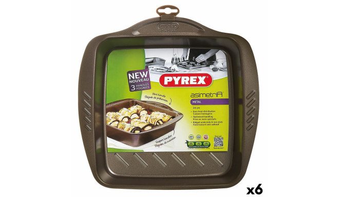 Ahjuvorm Pyrex Asimetria Kandiline Must Metall 24 x 24 cm (6 Ühikut)