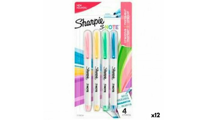 Flomasteru Komplekts Sharpie S-Note Daudzkrāsains 4 Daudzums 1-3 mm (12 gb.)