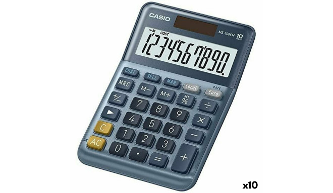 Kalkulaator Casio MS-100EM Sinine (10 Ühikut)