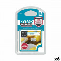 Siltuma pārneses lente Dymo 12 x 5,5 mm Melns Balts (6 gb.)