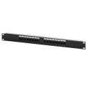 DIGITUS Patch panel,CAT5E,19",16xUTP RJ45,black