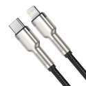 Baseus Cafule Metal Data cable USB Type C - Lightning 20 W Power Delivery 1 m black (CATLJK-A01)
