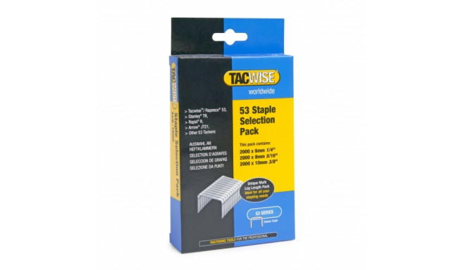 53 staple selection pack including 6,8,10mm length  (6000 pc/box)