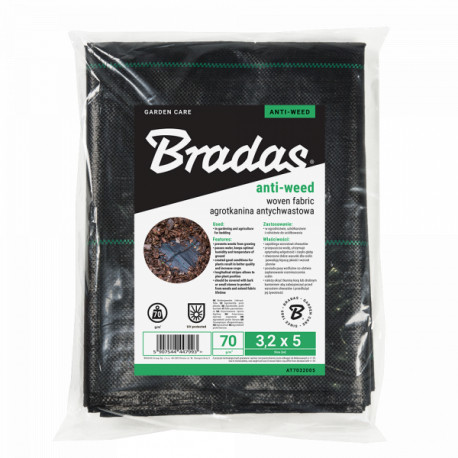 Anti-weed woven PP black UV, 70g, 0,6 x 10m