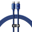 BASEUS cable Type C to Type C PD100W Power Delivery Crystal Shine CAJY000603 1,2m blue