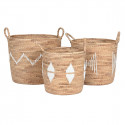 Basket set DKD Home Decor Rope 46 x 46 x 48 cm Seagrass Boho