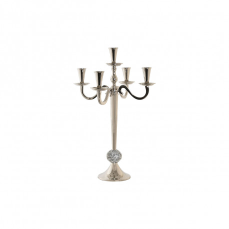 Candle Holder DKD Home Decor Silver Acrylic Aluminium Chromed 30 x 30 x 47 cm
